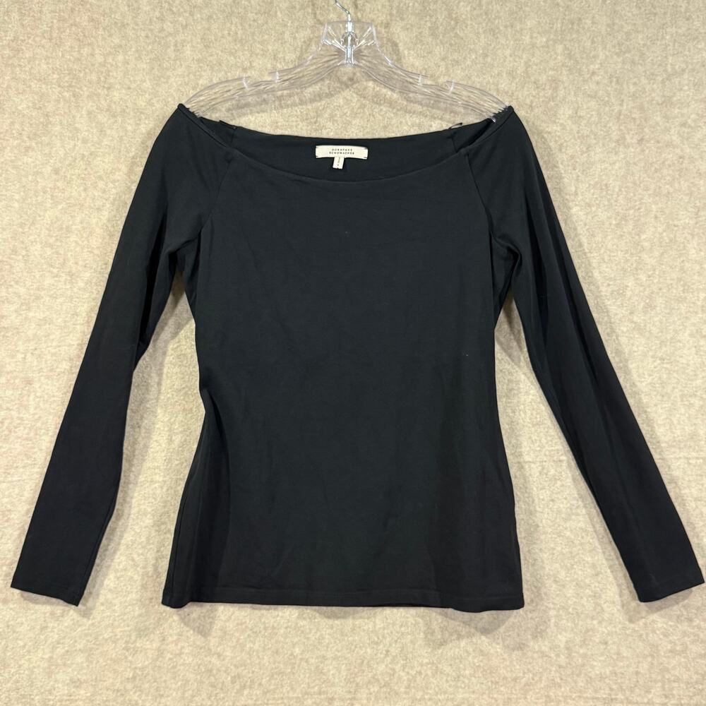 Dorothee Schumacher Chic Comfort Off-Shoulder Top | Black | Size 2/3 (S/M)